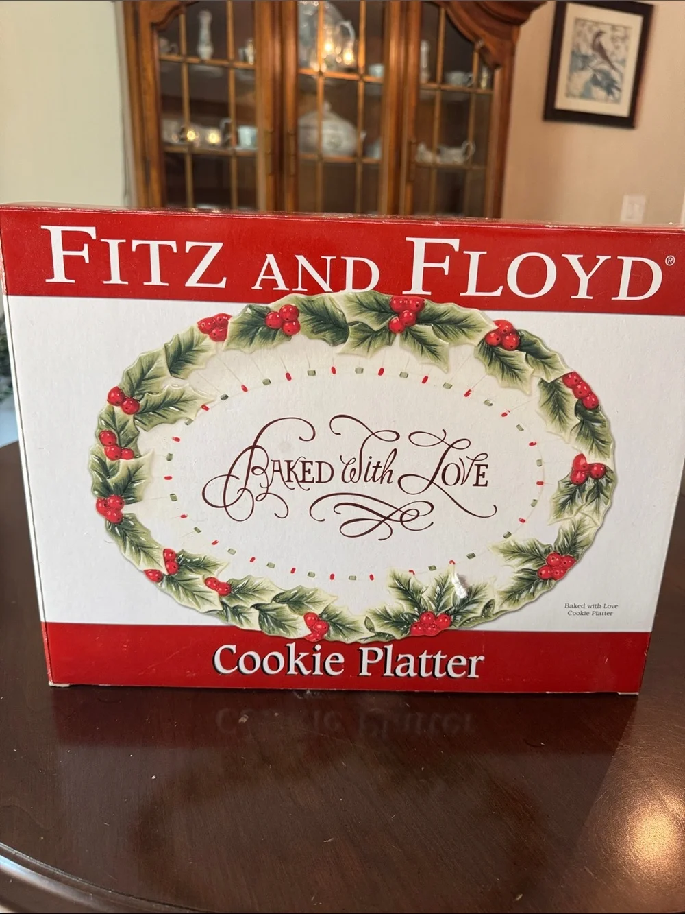 Fitz and Floyd Holiday Cookie Platter in Red, Ivory and Green